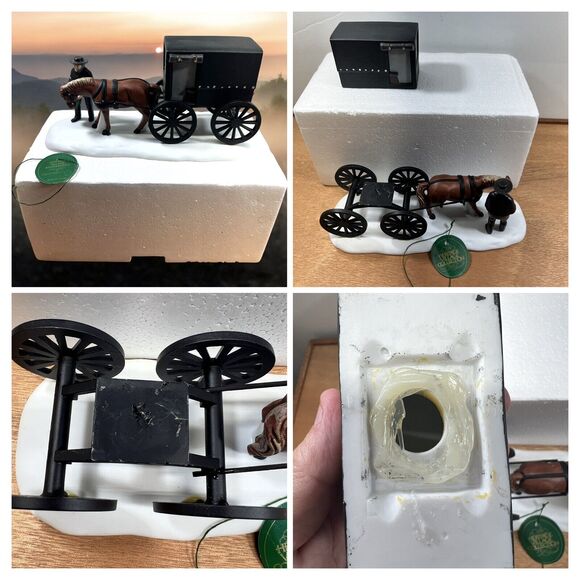 Heritage Village Dept 56 Amish Buggy #5949-8 NEEDS FIXED Carriage Glued See Pics - Picture 1 of 16